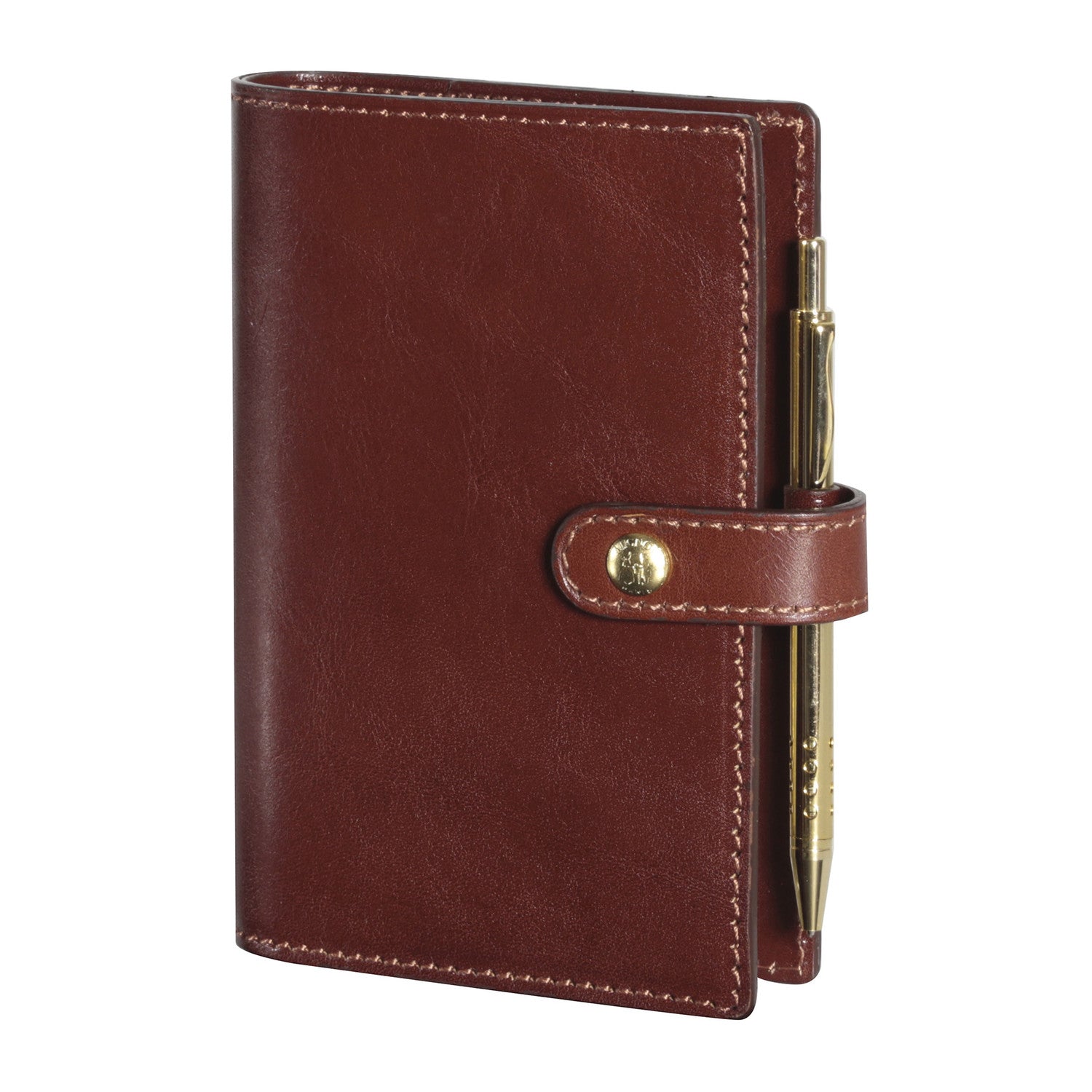 Organiseur MIGNON SK12 - 9 x 13 cm - 1 semaine sur 2 pages - Orientation horizontale - Veau Boboli marron