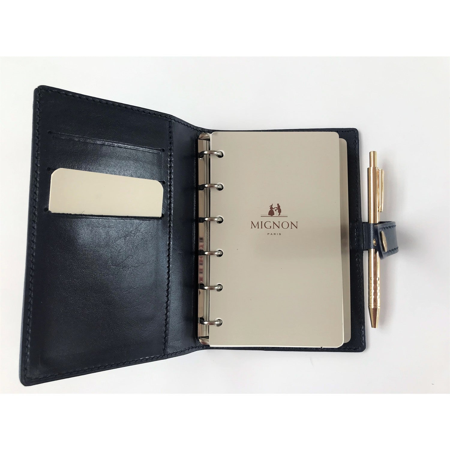 Organiseur MIGNON SK12 - 9 x 13 cm - 1 semaine sur 2 pages - Orientation horizontale - Veau Boboli noir