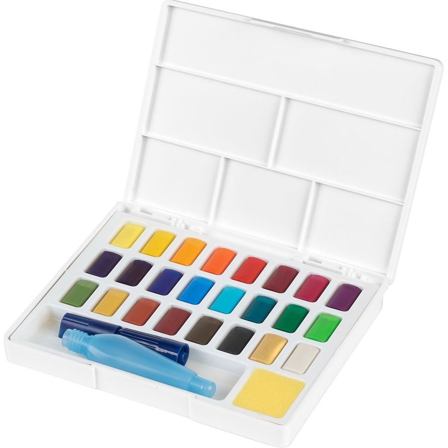 Aquarelle - Boîte 24 Demi Godets de Peinture - 6933256641663