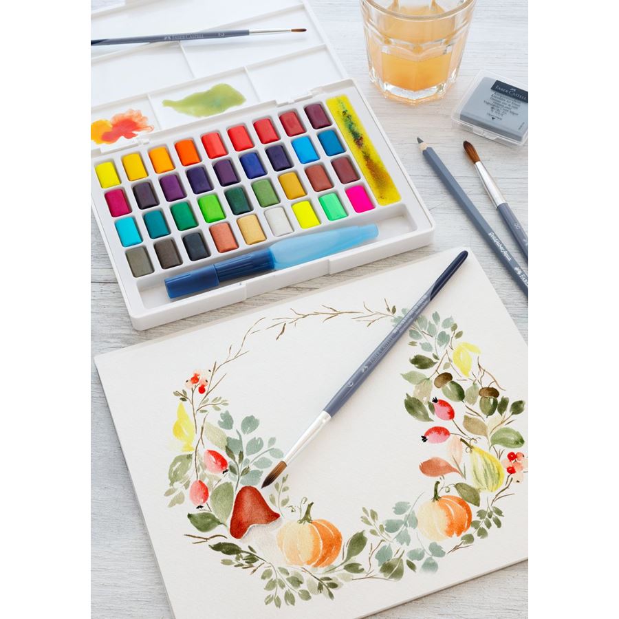 Aquarelle - Boîte 36 Demi Godets de Peinture - 6933256641670