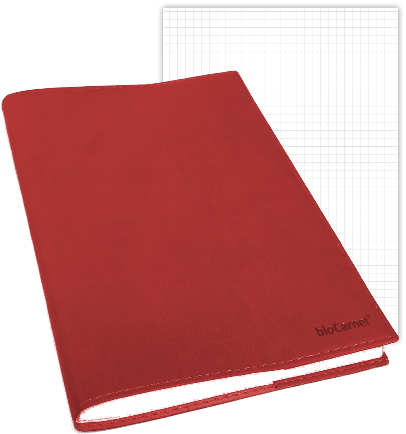 Carnet LE NOTIER bloCarnet - A5 - Quadrillé - Rouge - 3770022757042