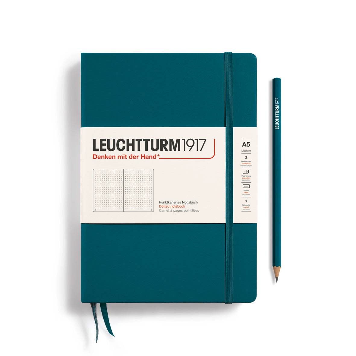Carnet LEUCHTTURM1917 Classic Rigide Pointillé - A5 - Pointillé - Pacific Green - 4004117551918