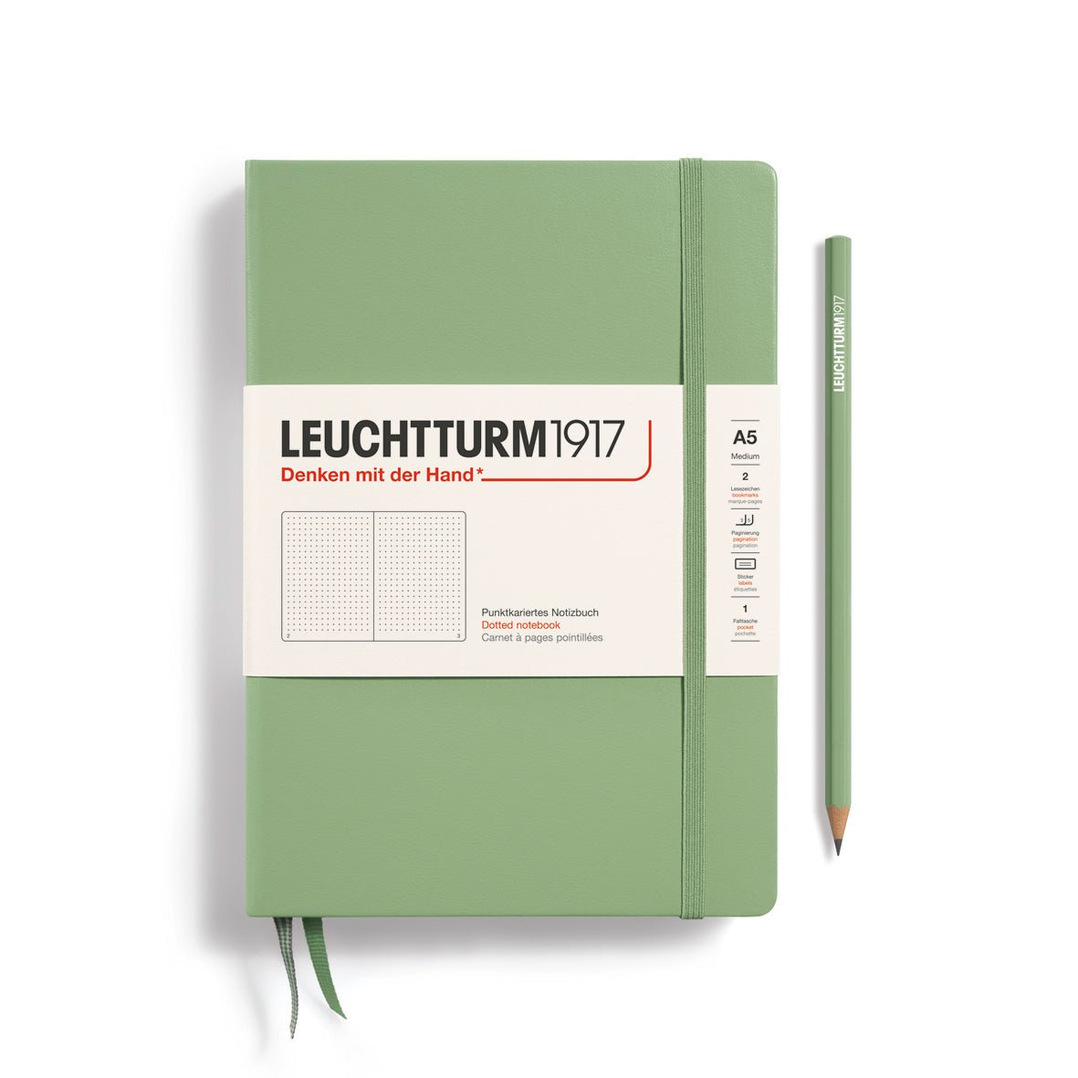 Carnet LEUCHTTURM1917 Classic Rigide Pointillé - A5 - Pointillé - Sage - 4004117570001