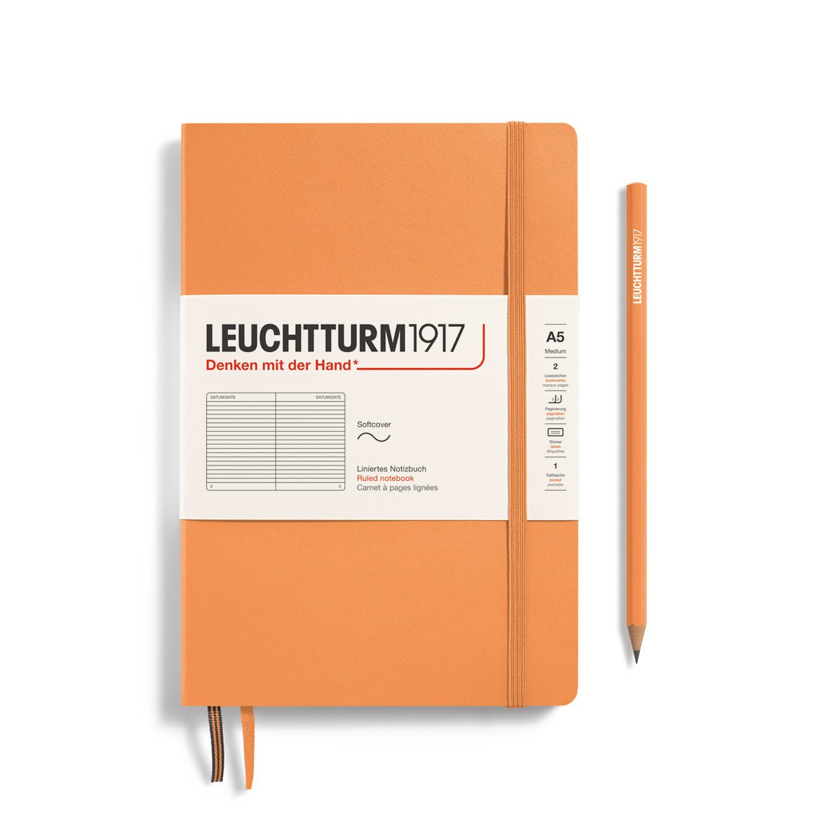 Carnet LEUCHTTURM1917 Nouvelles Couleurs 2024 Souple - A5 - Ligné - Apricot - 4004117644009