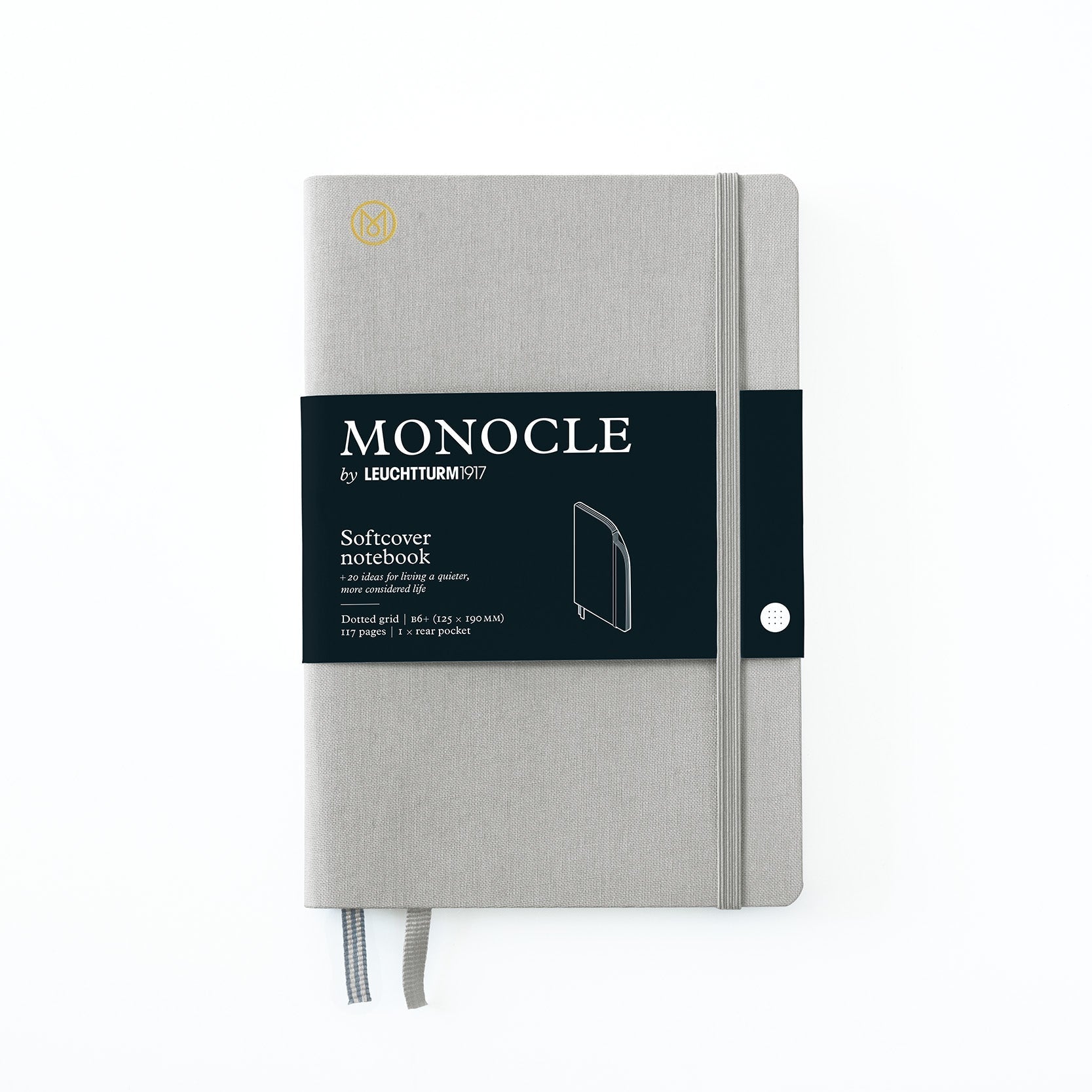 Carnet Souple Monocle by LEUCHTTURM1917 - B6+ - Pointillé - Light Grey - 4004117587719