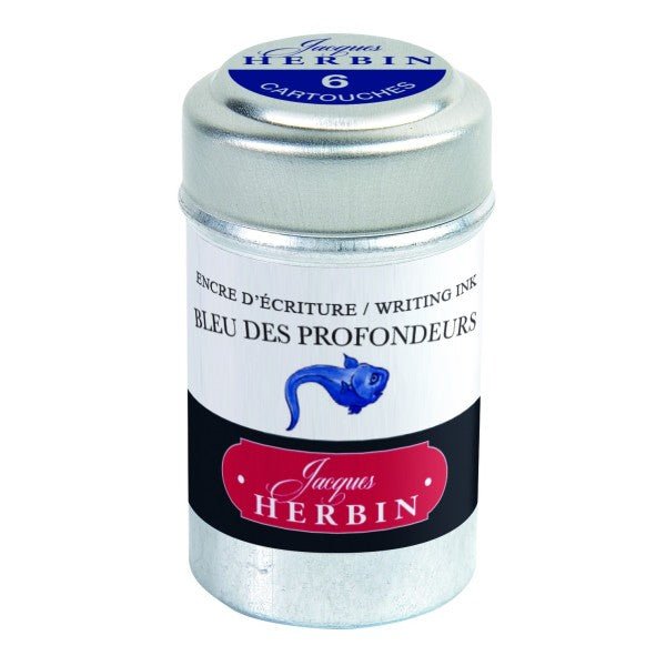 Cartouches d'encre JACQUES HERBIN - Bleu des Profondeurs - - 3188550201188
