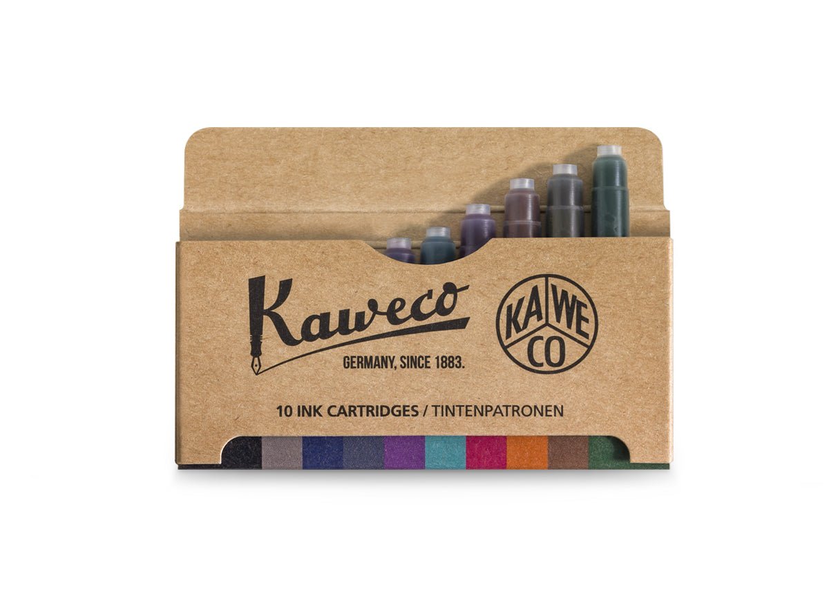 Cartouches KAWECO Édition Anniversaire 140 Ans - Caramel Brown / Midnight Blue / Palm Green / Paradise Blue / Pearl Black / Royal Blue / Ruby Red / Smokey Grey / Sunrise Orange / Summer Purple - - 4251734923578