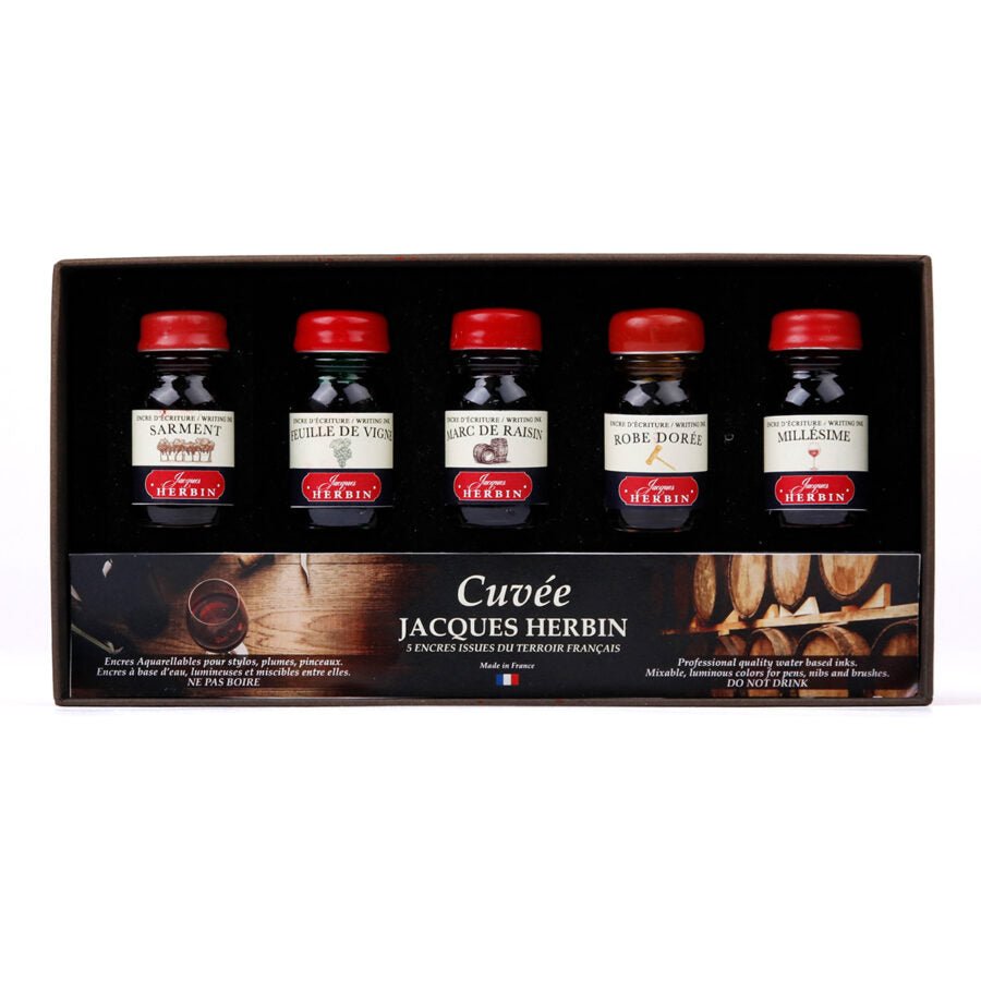 Coffret Cuvée JACQUES HERBIN - 5 flacons d'encre - 10 ml - Assorties - 3188550274007