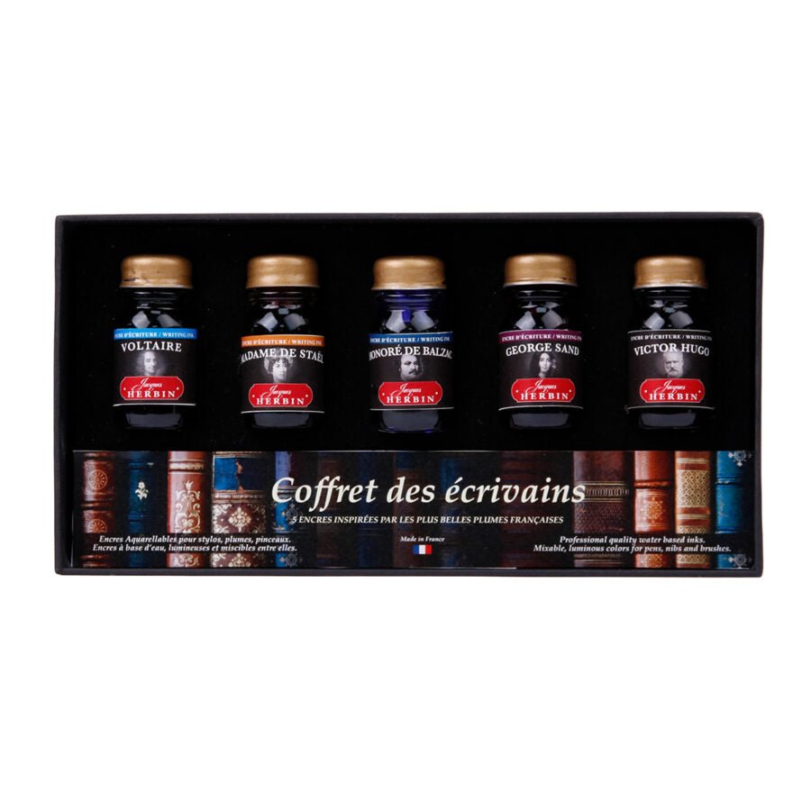 Coffret des Écrivains JACQUES HERBIN - 5 flacons d'encre - 10 ml - Assorties - 3188550271006