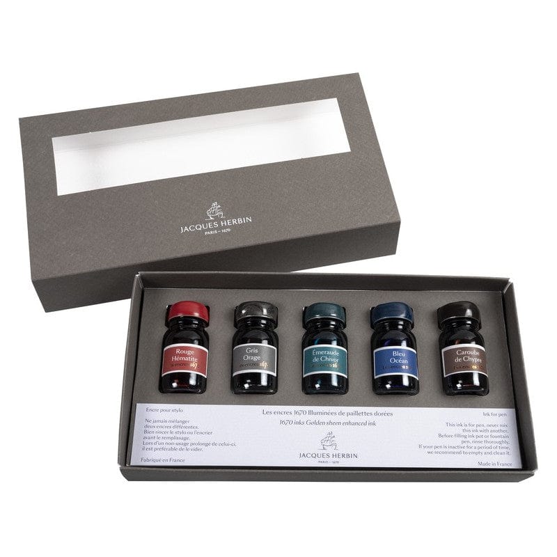 Coffret Encres 1670 JACQUES HERBIN - 5 flacons d'encre - 10 ml - Assorties - 3188555140000