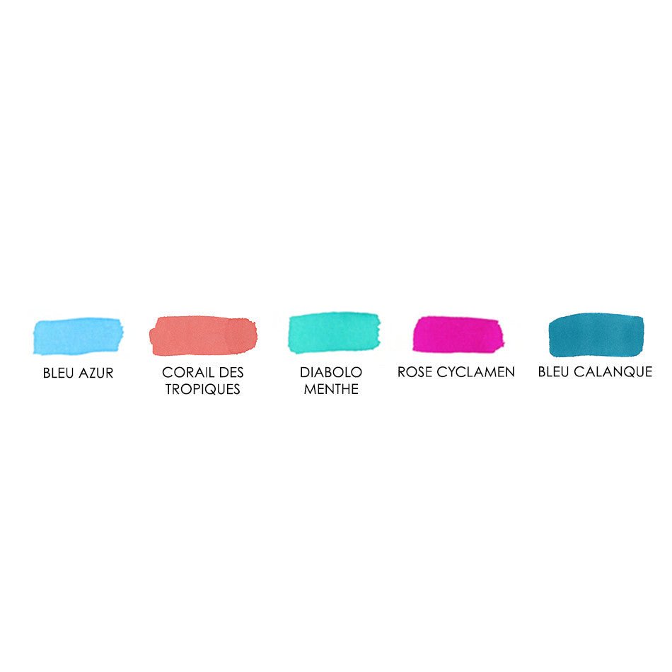 Coffret Encres Estivales JACQUES HERBIN - 5 flacons d'encre - 10 ml - Assorties - 3188550185020