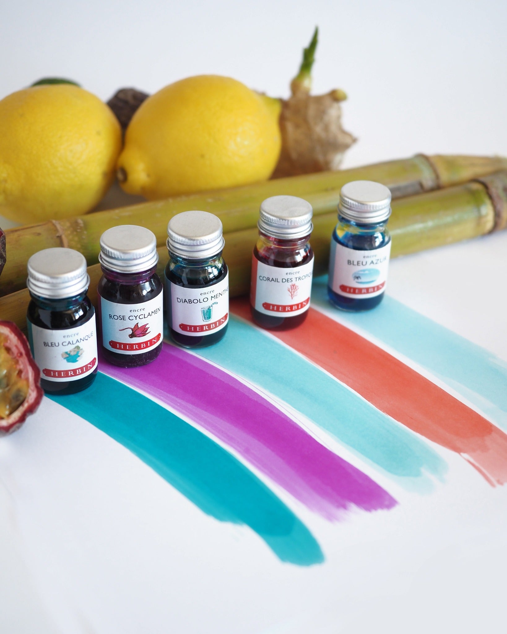 Coffret Encres Estivales JACQUES HERBIN - 5 flacons d'encre - 10 ml - Assorties - 3188550185020