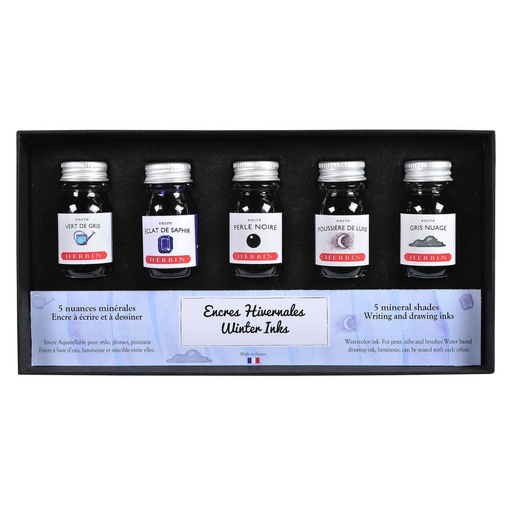Coffret Encres Hivernales JACQUES HERBIN - 5 flacons d'encre - 10 ml - Assorties - 3188550185044