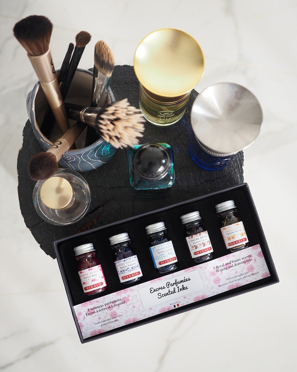 Coffret Encres Parfumées JACQUES HERBIN - 5 flacons d'encre - 10 ml - Assorties - 3188550187000