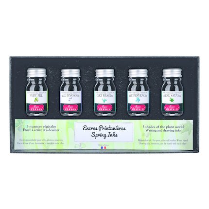 Coffret Encres Printanières JACQUES HERBIN - 5 flacons d'encre - 10 ml - Assorties - 3188550185013