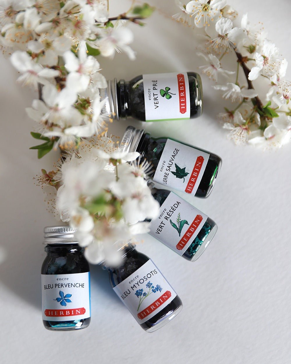 Coffret Encres Printanières JACQUES HERBIN - 5 flacons d'encre - 10 ml - Assorties - 3188550185013