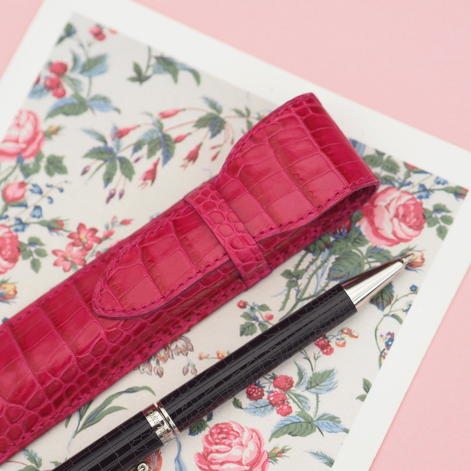 Étui à stylo Mignon Croco Savannah - Bleu - -