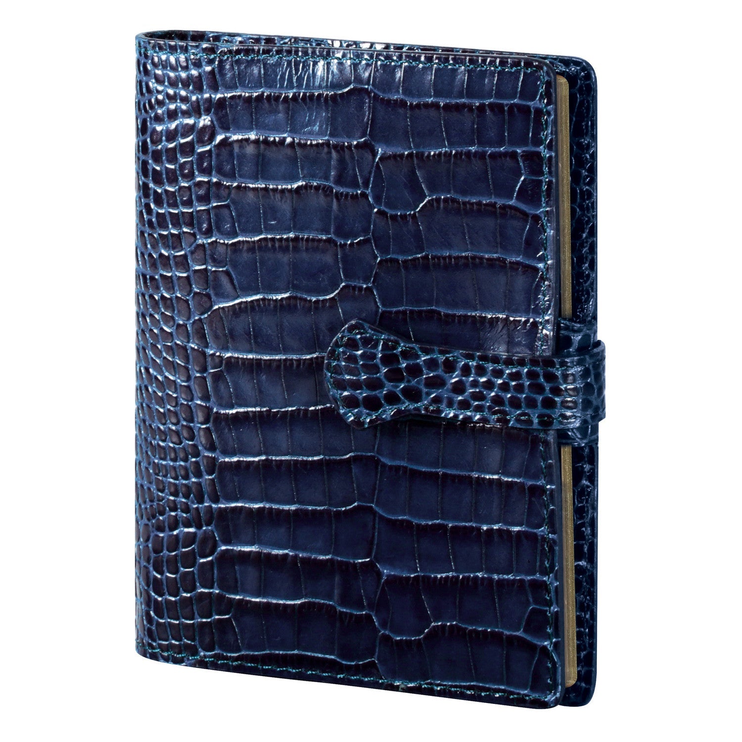 Organiseur Mignon AK13 Croco Savannah - 13.9 x 11 cm - 1 semaine sur 2 pages - Bleu marine -