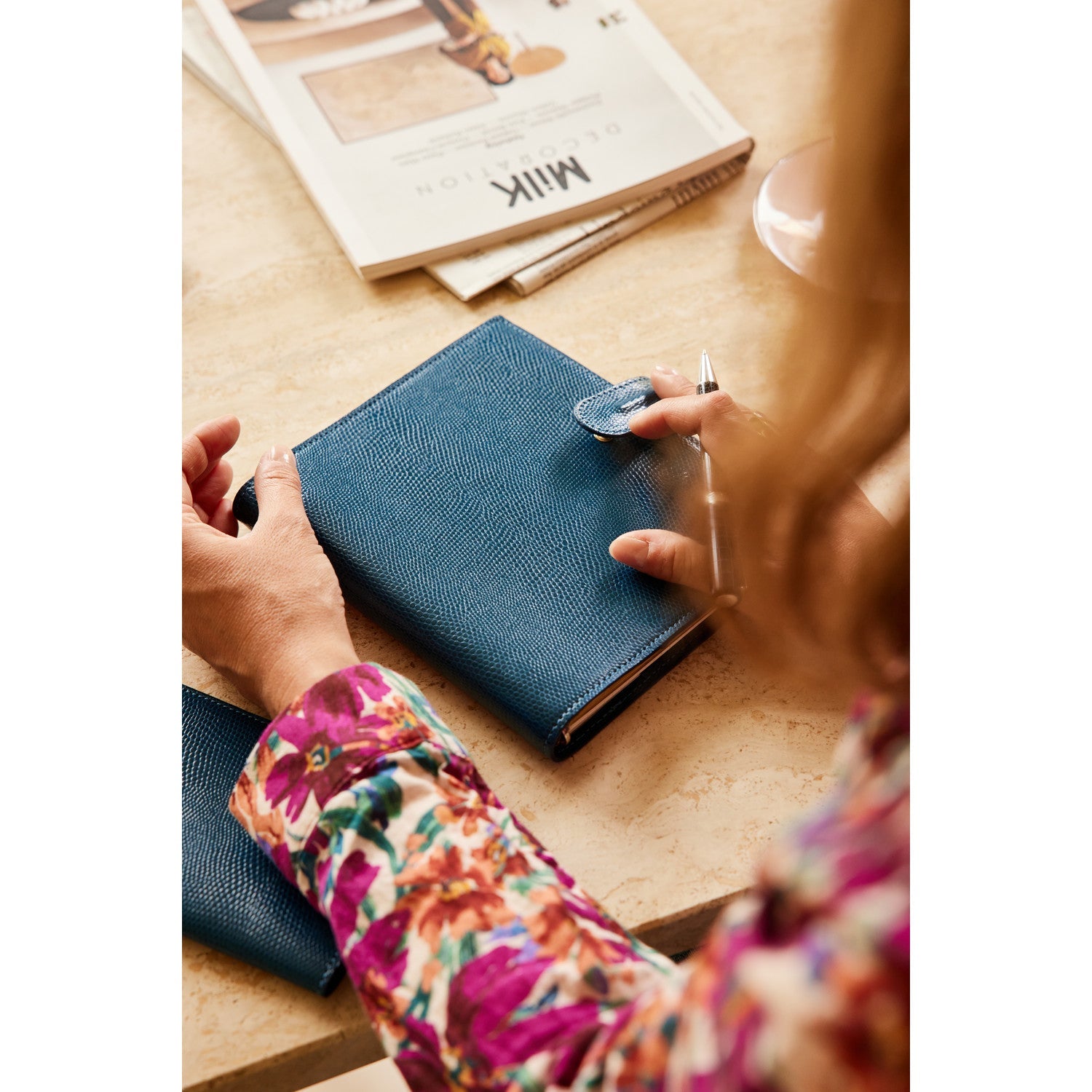 Organiseur Mignon AK17 Bornéo - 18.5 x 16.8 cm - 1 semaine sur 2 pages - Bleu canard -