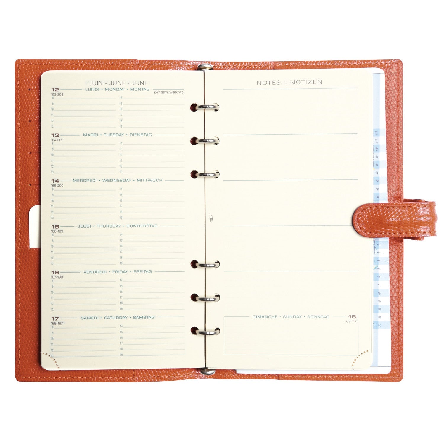 Organiseur Mignon AK18 Bornéo - 17 x 9.4 cm - 1 semaine + notes - Orange -