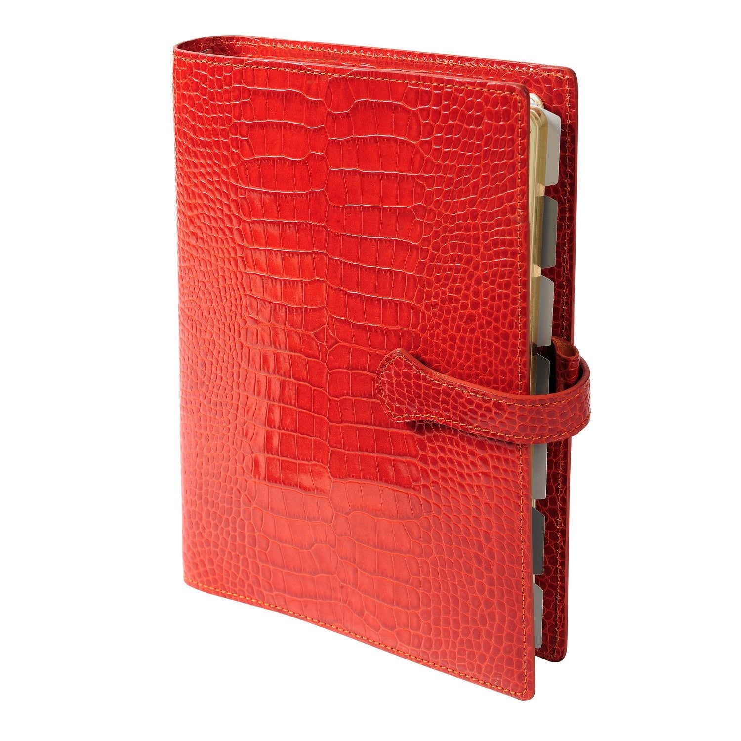 Organiseur Mignon AK22 Croco Savannah - 23 x 17.3 cm - 1 semaine sur 2 pages - Orange -