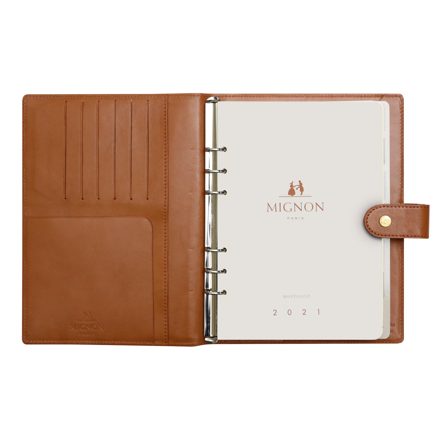 Organiseur Mignon AK22 Veau Boboli - 21 x 17.3 cm - 1 semaine sur 2 pages - Camel -