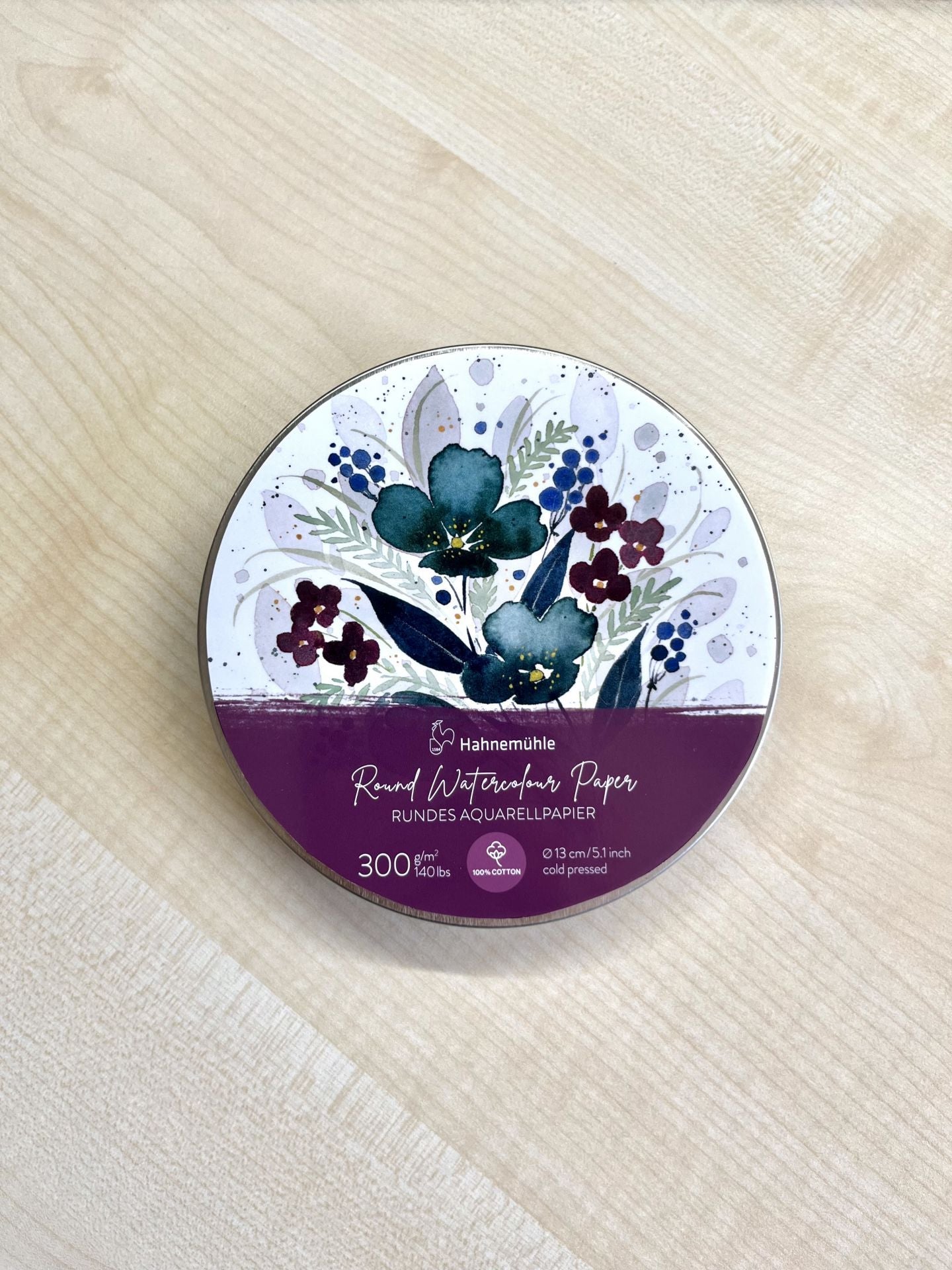 Papier Rond Aquarelle - ø13 cm - Blanc - 4011367119720