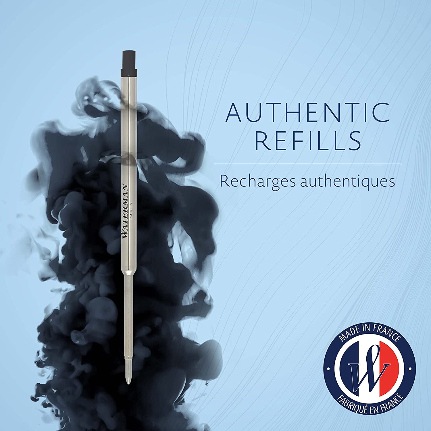 Recharge WATERMAN stylo bille - Fine (F) - Bleu - 3501179640167