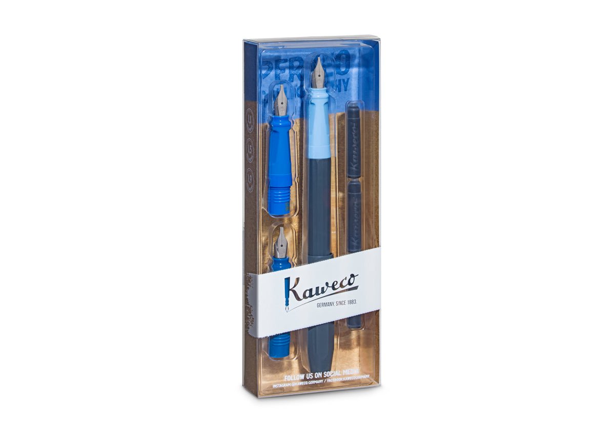 Set de calligraphie KAWECO Perkeo Blue - 1.1/1.5/1.9 - Blue - 4250278624316