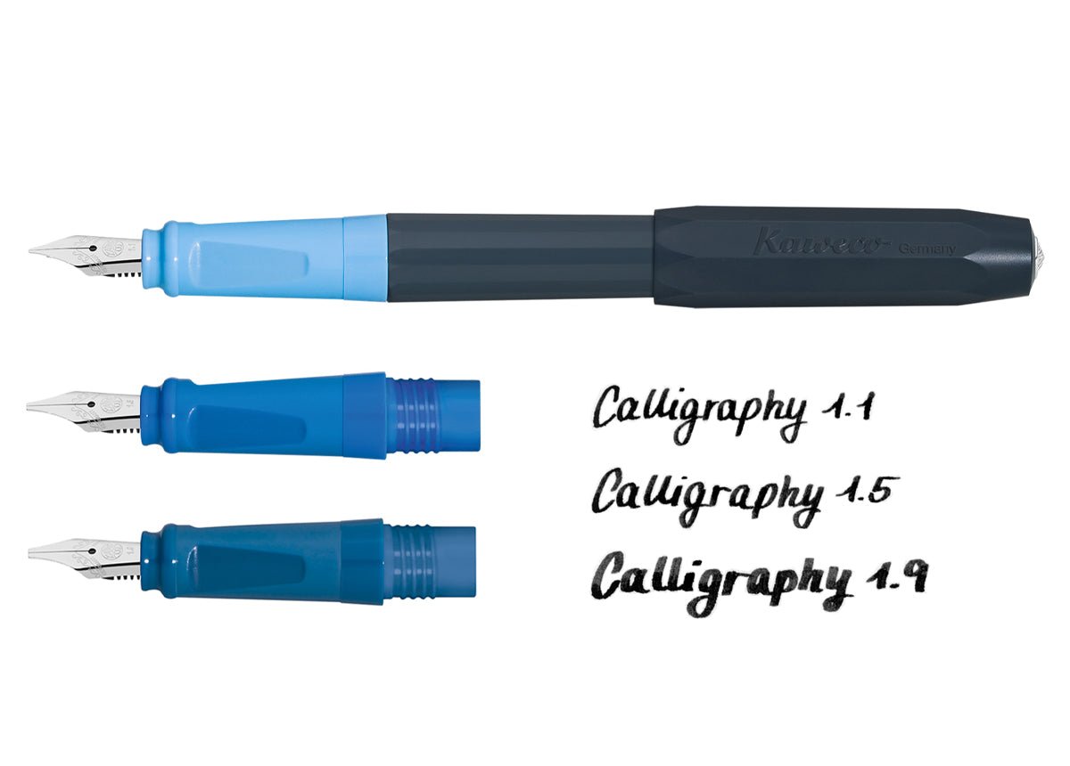 Set de calligraphie KAWECO Perkeo Blue - 1.1/1.5/1.9 - Blue - 4250278624316