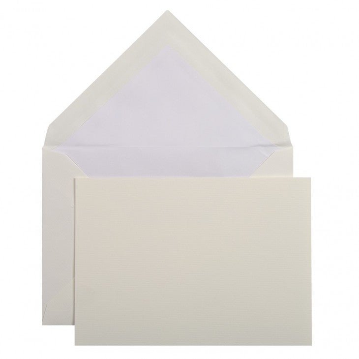 Set de correspondance Authentique Vergé de France format C6 - 10.7 x 22.9 cm / 11.4 x 16.2 cm - 300 g/m² / 100 g/m² - Blanc - 3140290251007