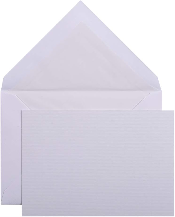 Set de correspondance Authentique Vergé de France format C6 - 10.7 x 22.9 cm / 11.4 x 16.2 cm - 300 g/m² / 100 g/m² - Extra-blanc - 3140290251502