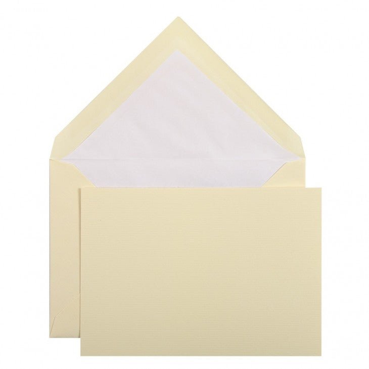 Set de correspondance Authentique Vergé de France format C6 - 10.7 x 22.9 cm / 11.4 x 16.2 cm - 300 g/m² / 100 g/m² - Ivoire - 3140290251168
