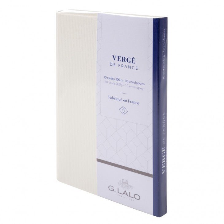 Set de correspondance Authentique Vergé de France format Visite - C6 - 300 g/m² - Blanc - 3140290256002