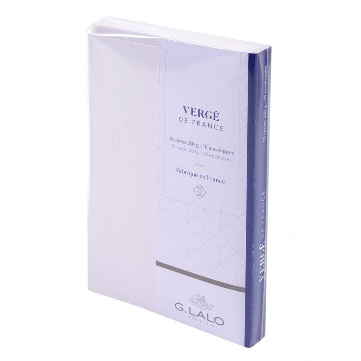 Set de correspondance Authentique Vergé de France format Visite - C6 - 300 g/m² - Extra-blanc - 3140290256507