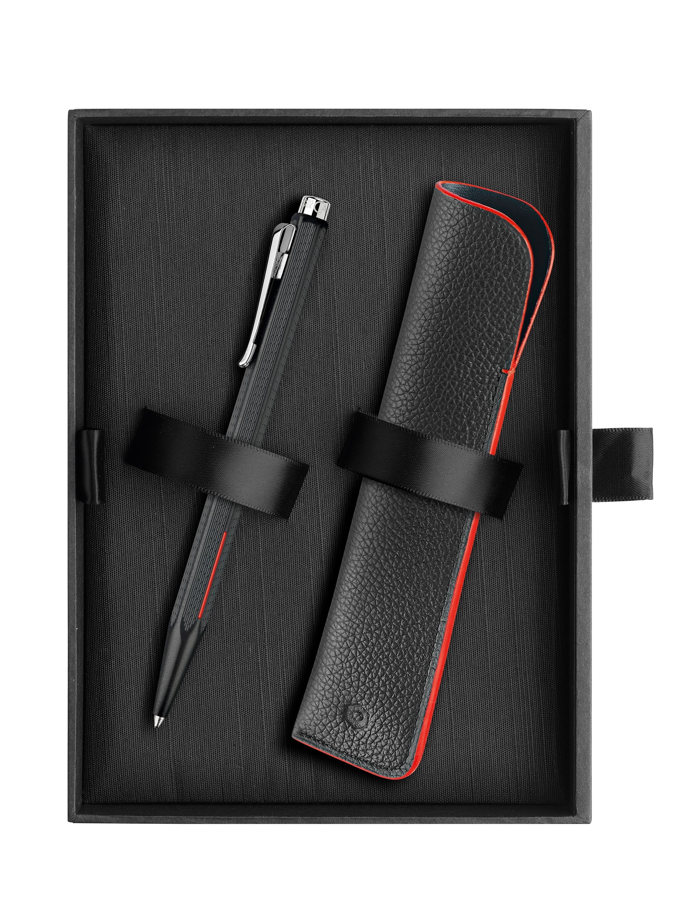Set stylo bille CARAN D'ACHE Ecridor Racing - Medium (M) - Chromé Noir Mat - 7630002341561