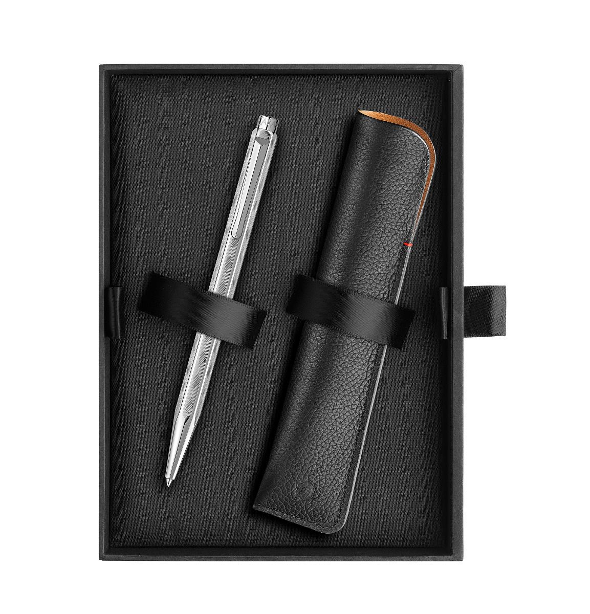 Set stylo bille CARAN D'ACHE Ecridor Tressé Platiné Édition Spéciale - Medium (M) - Argenté - -
