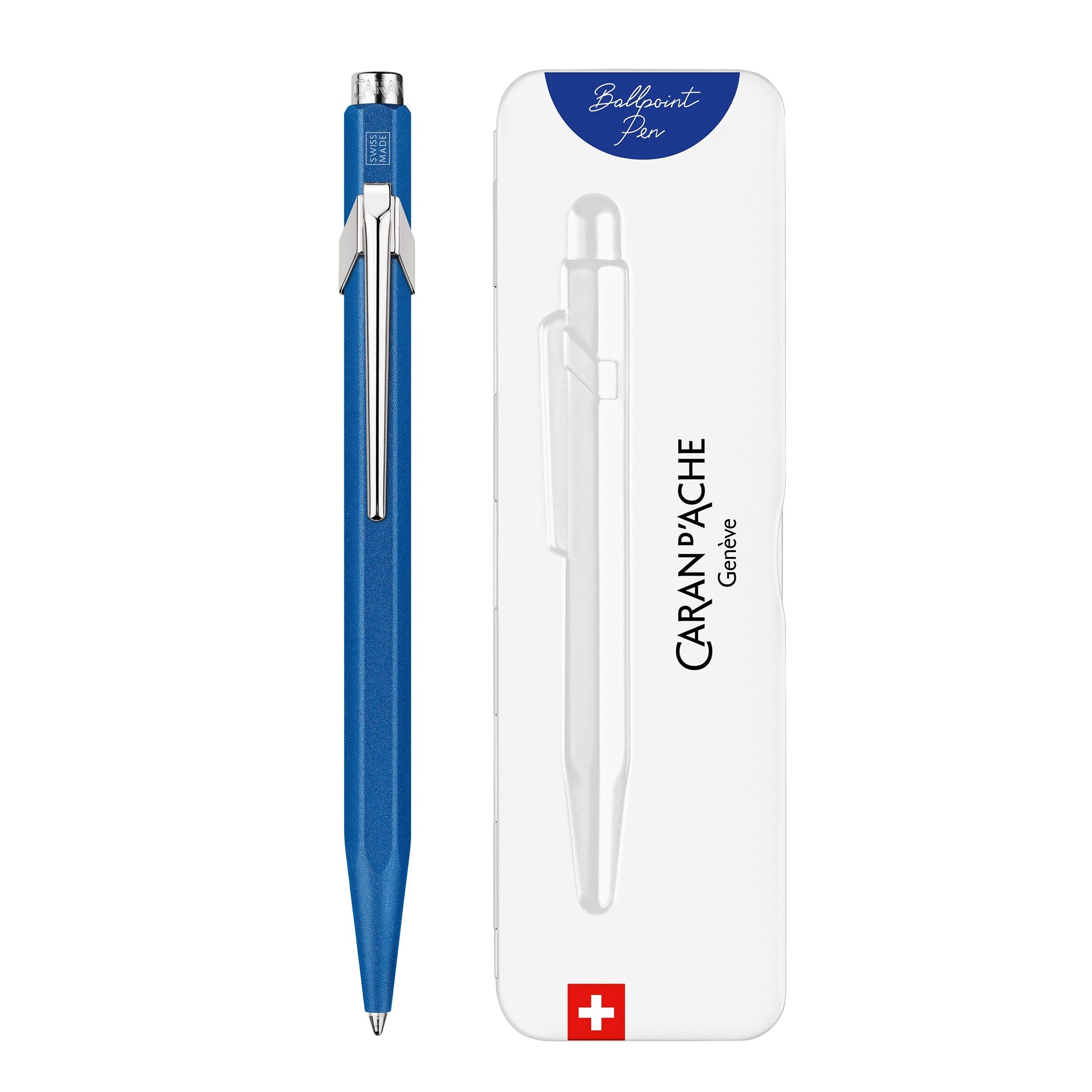 Stylo bille CARAN D'ACHE 849 Colormat - X - Bleu - 7630002351829