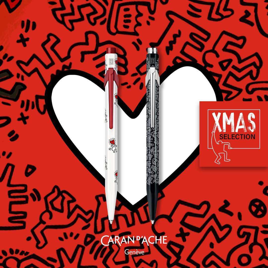 Stylo bille CARAN D'ACHE 849 Keith Haring Edition Spéciale - Medium (M) - Blanc - 7630002353793
