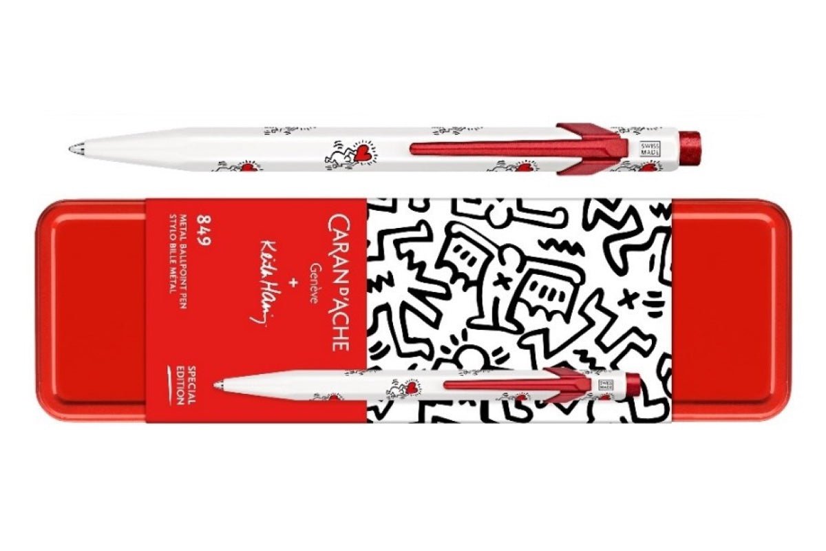 Stylo bille CARAN D'ACHE 849 Keith Haring Edition Spéciale - Medium (M) - Blanc - 7630002353793
