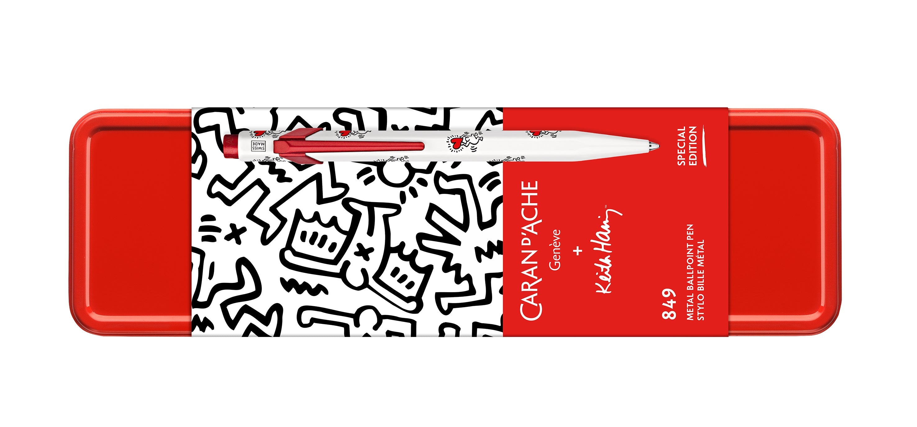 Stylo bille CARAN D'ACHE 849 Keith Haring Edition Spéciale - Medium (M) - Blanc - 7630002353793