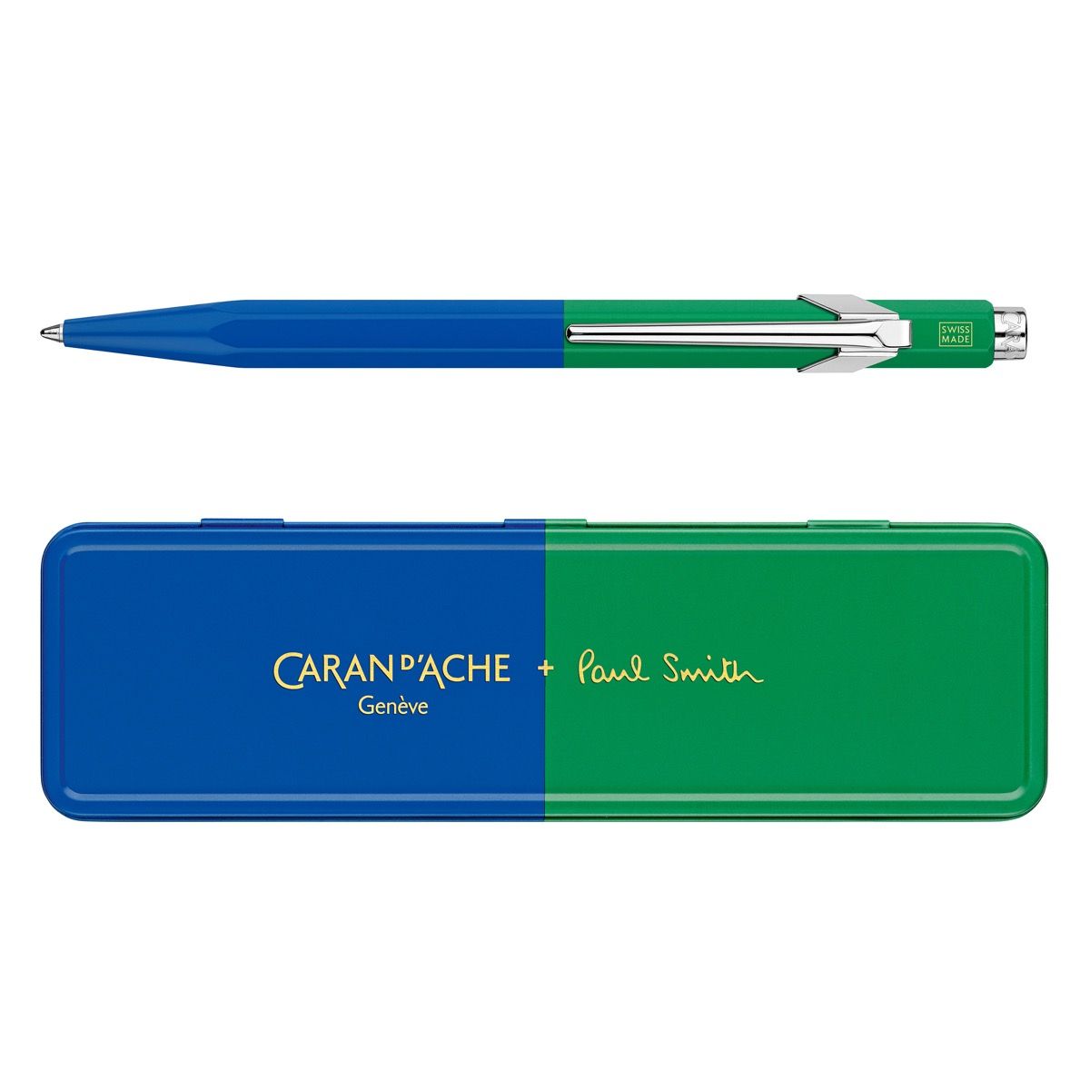 Stylo bille CARAN D'ACHE 849 Paul Smith Édition Spéciale 4 - Medium (M) - Cobalt Blue & Emerald Green - 7630002353168