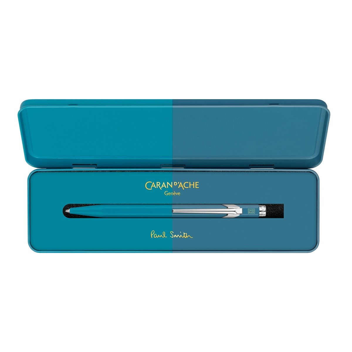 Stylo bille CARAN D'ACHE 849 Paul Smith Édition Spéciale 4 - Medium (M) - Cyan Blue & Steel Blue - 7630002353281