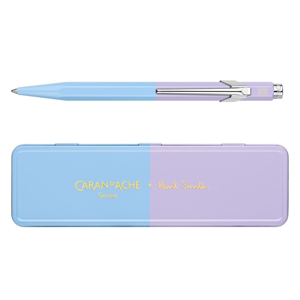 Stylo bille CARAN D'ACHE 849 Paul Smith Édition Spéciale 4 - Medium (M) - Sky Blue & Lavender Purple - 7630002353199