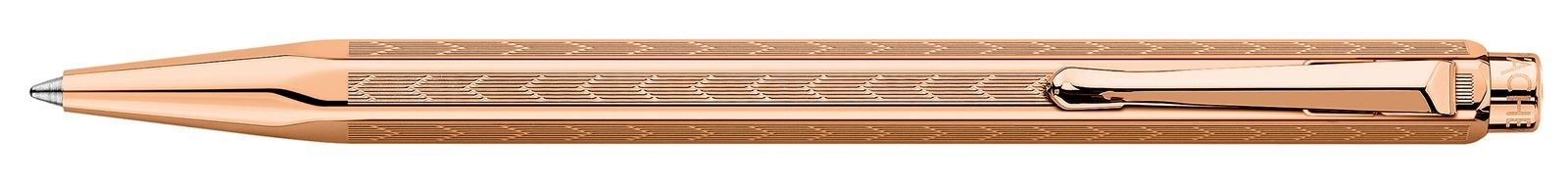 Stylo bille CARAN D'ACHE Ecridor Chevron Doré Rose - Medium (M) - Doré Rose - -