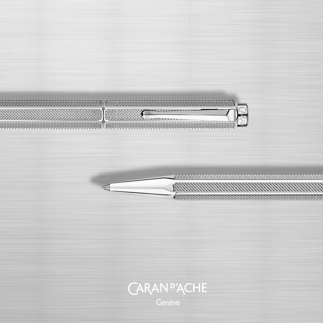 Stylo bille CARAN D'ACHE Ecridor Maille Milanaise - Medium (M) - Argenté - 7630002341264