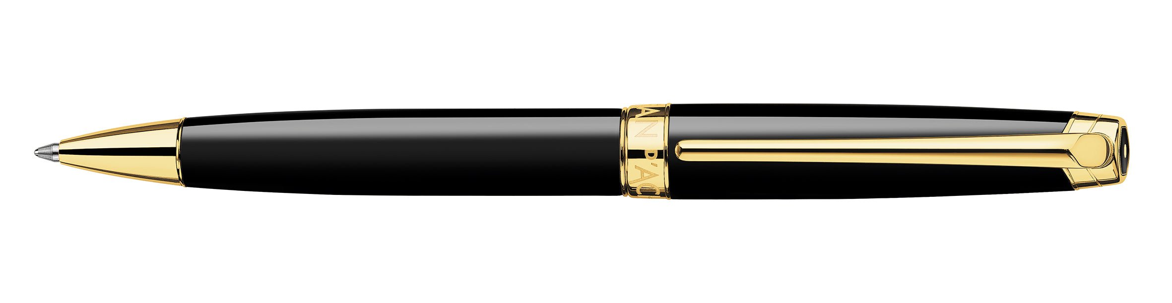 Stylo bille CARAN D'ACHE Léman Ebony Noir Plaqué Or - Medium (M) - Ebony noir plaqué or - -