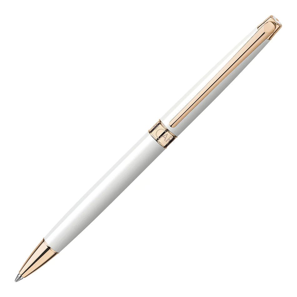 Stylo bille CARAN D'ACHE Léman Slim Blanc Or Rose - Medium (M) - Blanc or rose - -