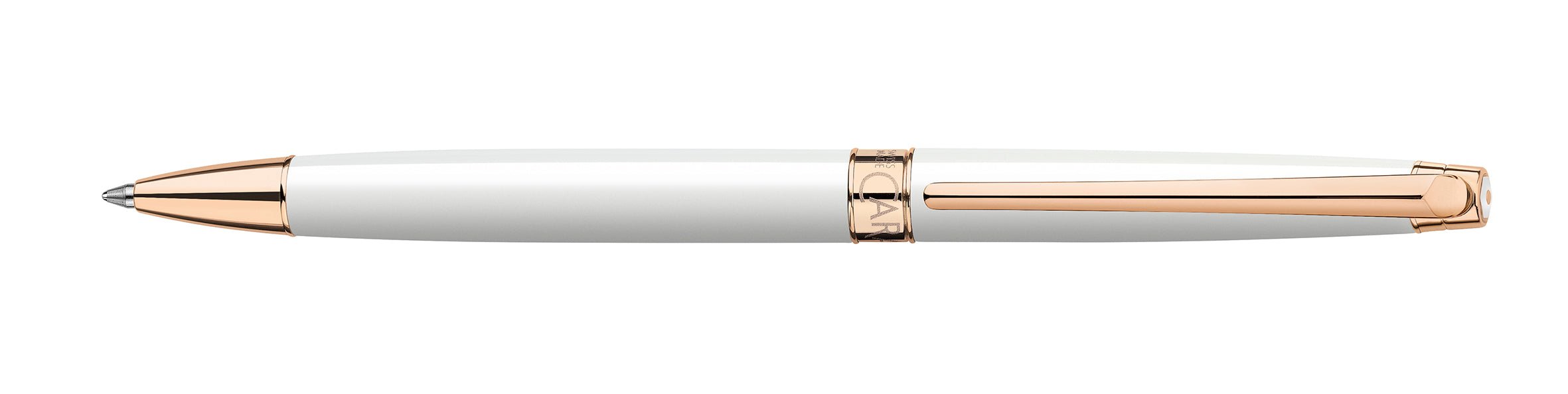 Stylo bille CARAN D'ACHE Léman Slim Blanc Or Rose - Medium (M) - Blanc or rose - -
