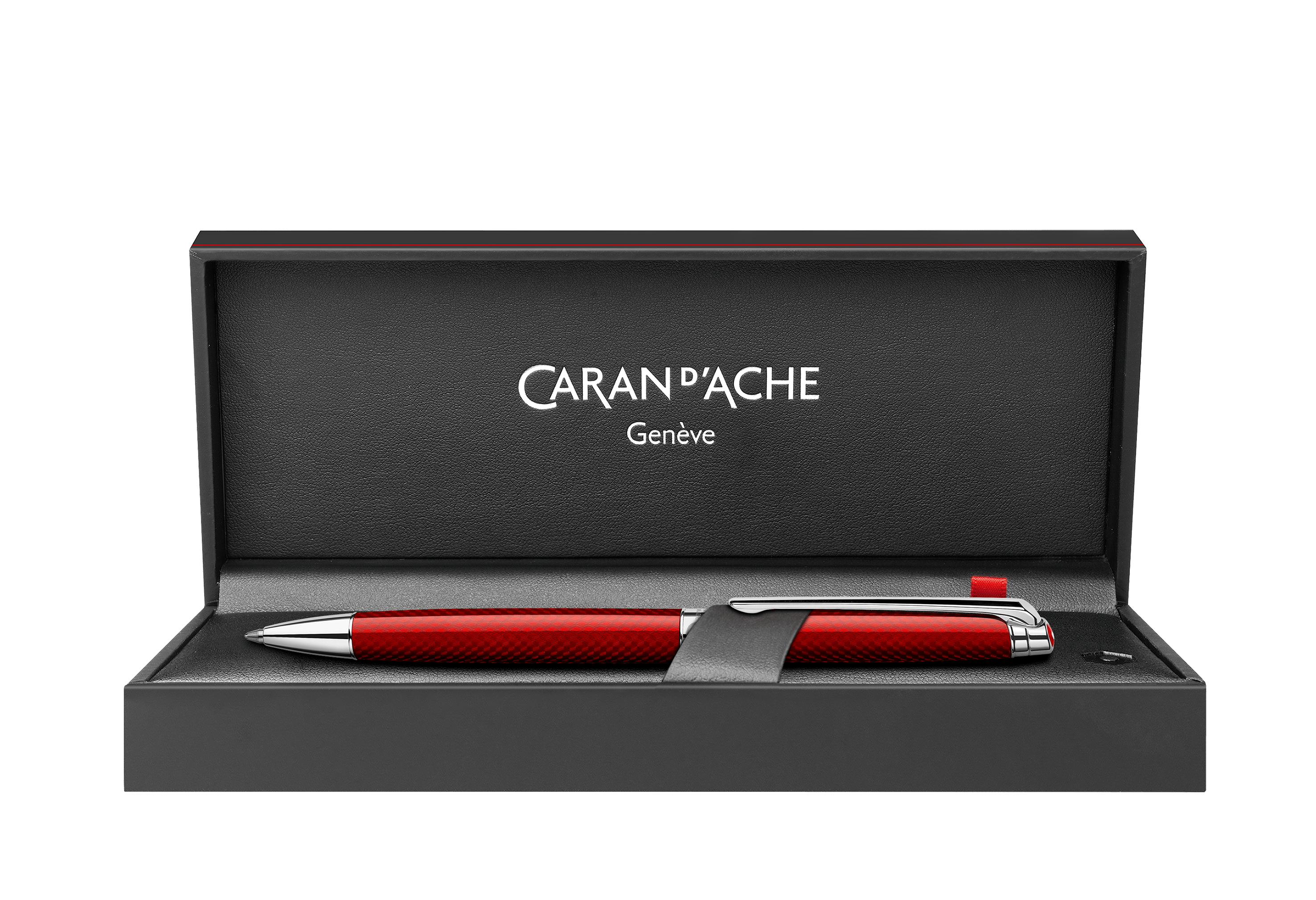 Stylo bille CARAN D'ACHE Léman Slim Rouge Carmin - Medium (M) - Rouge carmin - -